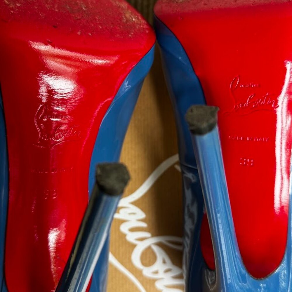 Christian Louboutin Women EU 39 US 8.5 size Blue Shoes Heels Pumps - Picture 13 of 16